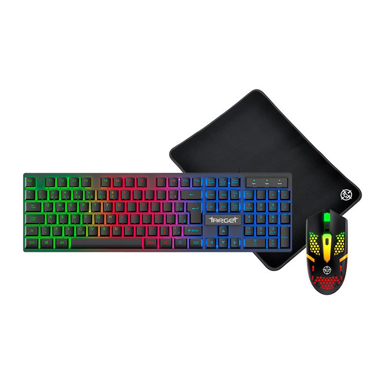 Combo Gamer TGT Fal, Rainbow, Teclado ABNT2, Mouse 1600DPI, Mousepad Pequeno, TGT-FAL-RBW03 - foto 1