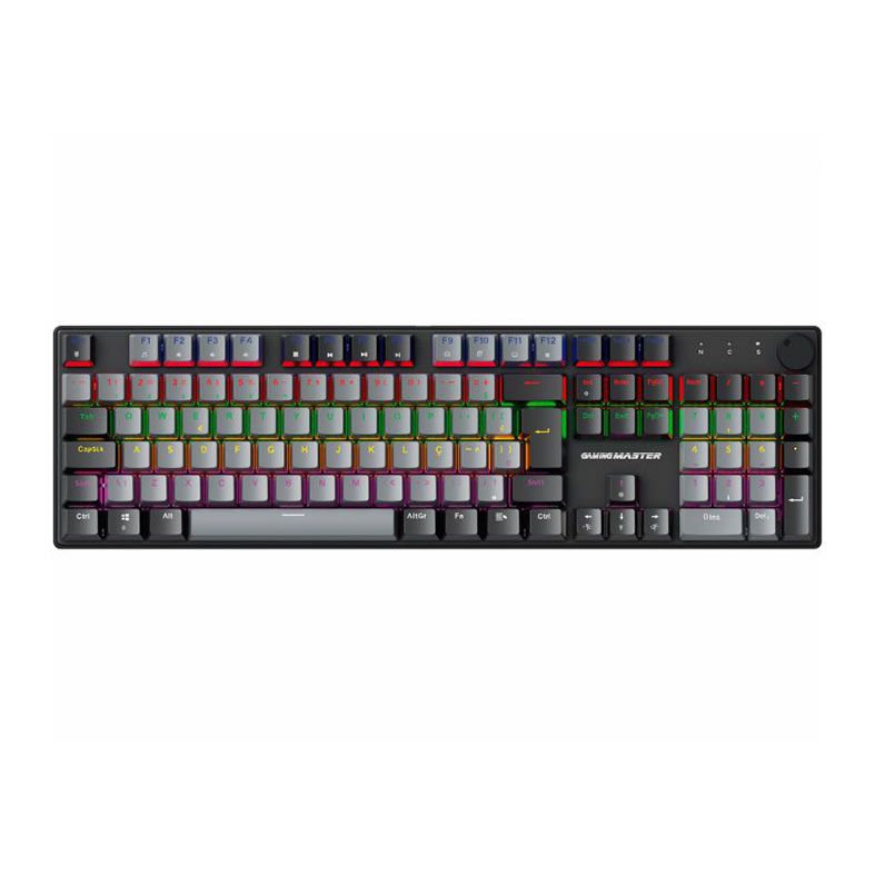 TECLADO K-MEX MECANICO GAMER SHADOWSCOPE KGY528 CINZA E PRETO - foto 1