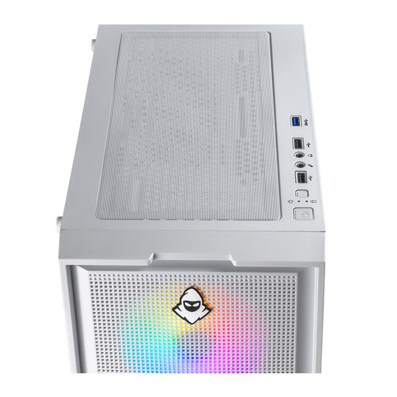 Gabinete Gamer Mancer Narok V2, Rainbow, Mid-Tower, Lateral de Vidro, Com 3 Fans, Branco, MCR-NRKWH- - miniatura 2