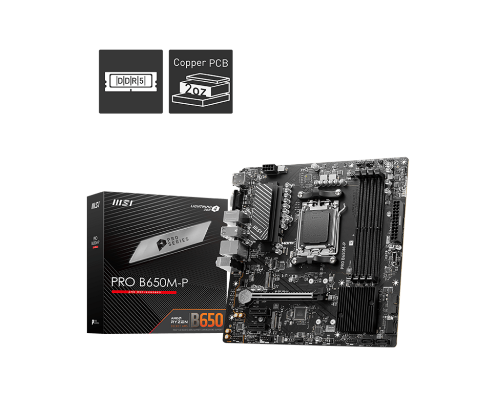 Placa MAE MSI PRO B650M - AM5 Ryzen DDR5 - Matx - M.2 Nvme - Vga/hdmi/displayport - miniatura 2