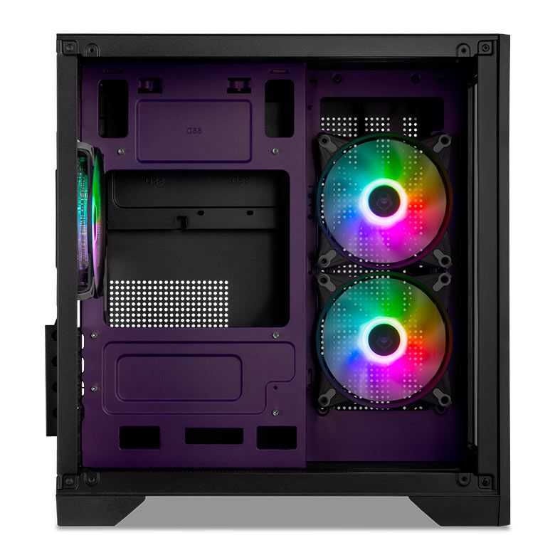 Gabinete Gamer Mancer CV100 Purple Edition, Mid-Tower, Lateral De Vidro, Com 3 Fans, Preto, MCR-CV10 - miniatura 2