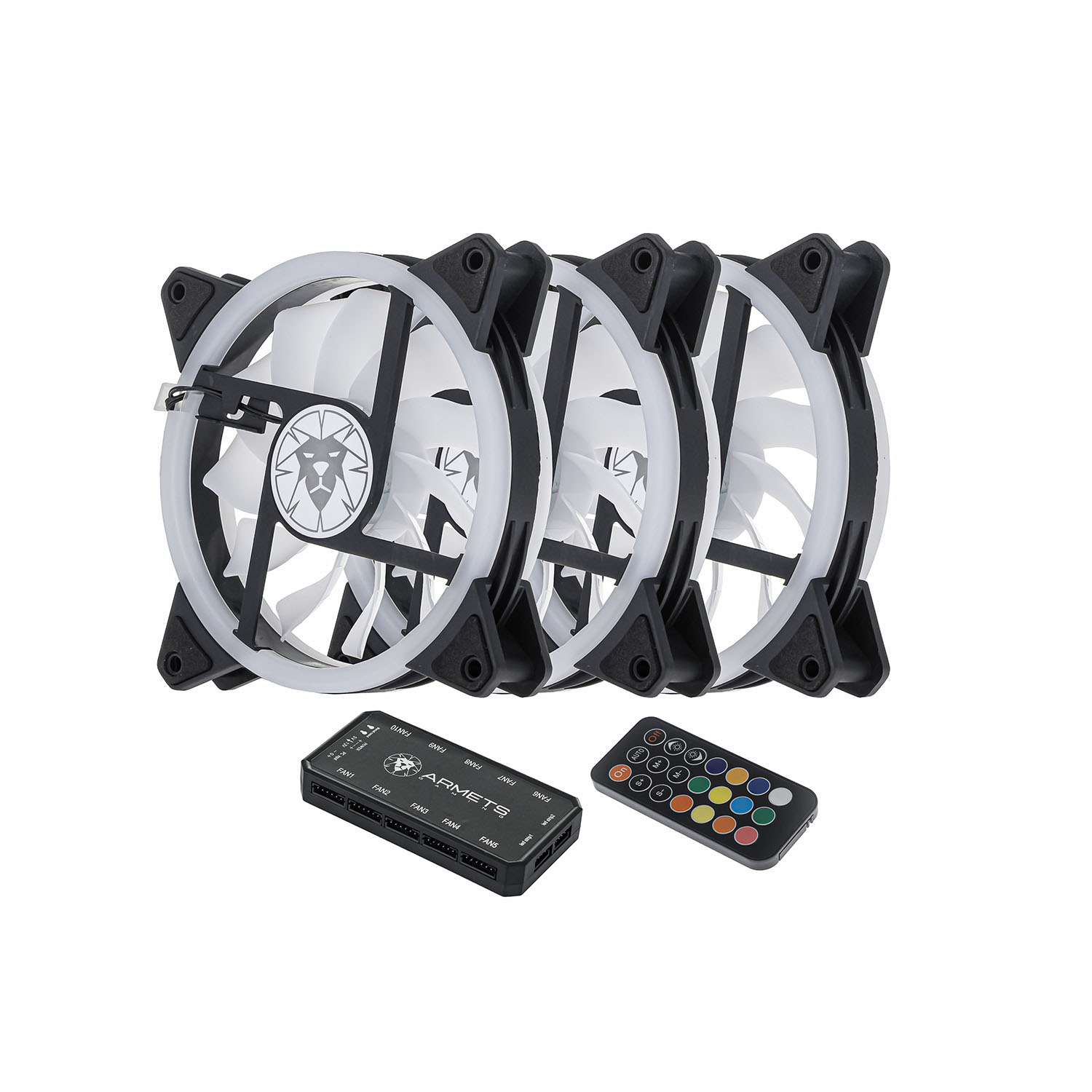 KIT 3X FAN ARMETS COOLER RGB 120X120 CONTROLE REMOTO E CONTROLADORA KCF3-01 - miniatura 6