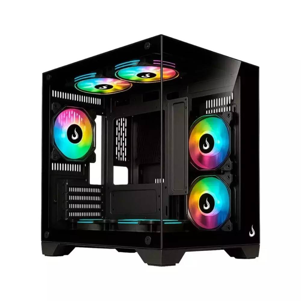 Gabinete Gamer Rise Mode Galaxy Glass M Mini Vidro Temperado USB 3.0 S/ Fan - Preto - foto 1