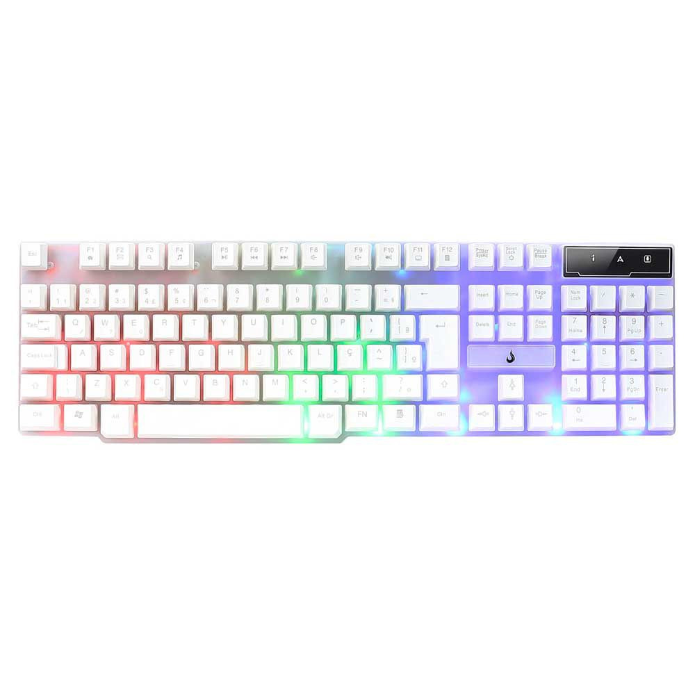 Teclado Semi Mecânico Rise Mode G1 Rainbow C/Fio Branco - RM-TG-01-FW - foto 1