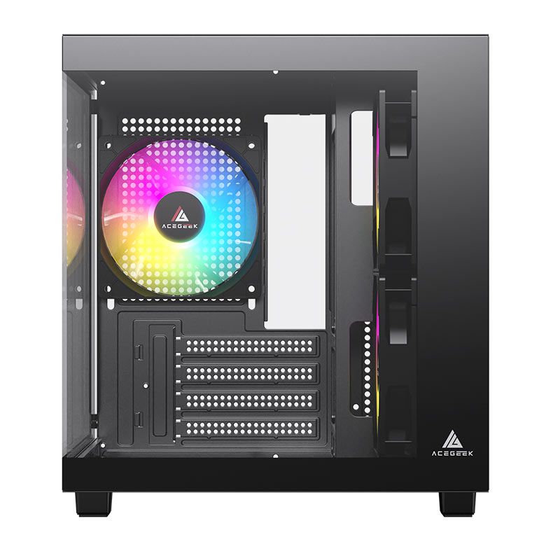 Gabinete Gamer Acegeek Ori, Rainbow, Mini-Tower, Lateral e Vidro, Com 3 Fans, Preto, AG-ORI-BK-3F - miniatura 6