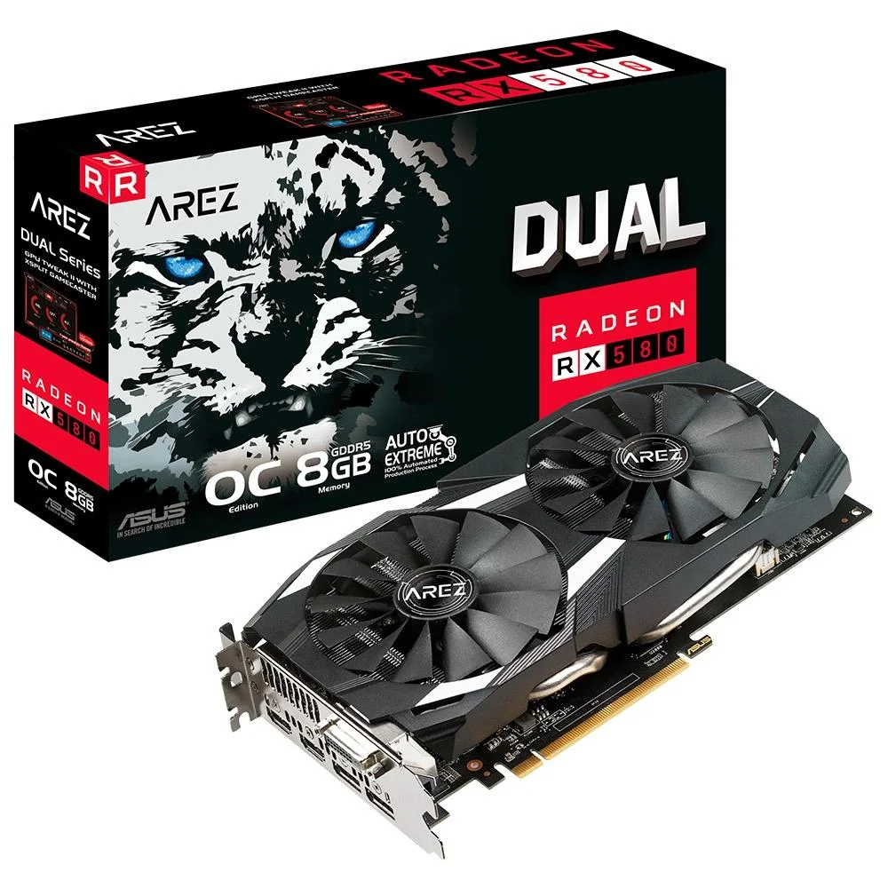 Placa de Video Asus Arez Dual AMD Radeon RX 580 OC Edition, 8GB, GDDR5 - AREZ-DUAL-RX580-O8G - foto 1