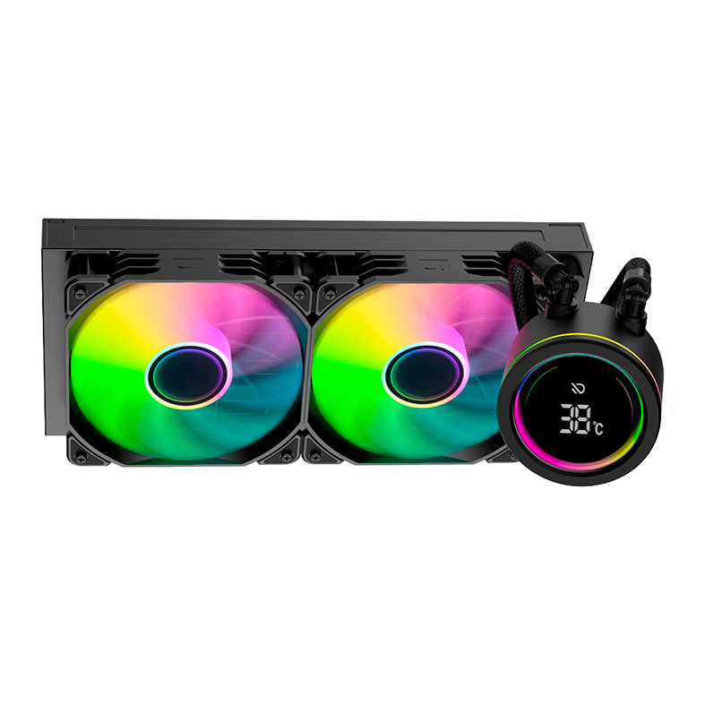 Water Cooler Duex Vision Display 240, ARGB, 240mm, Preto, DXWC240VISION - foto 1