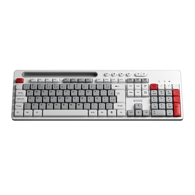 Kit Teclado e Mouse Marvo WS009, ABNT2, 1600DPI, Wireless, Branco e Cinza, WS009-PT - miniatura 2