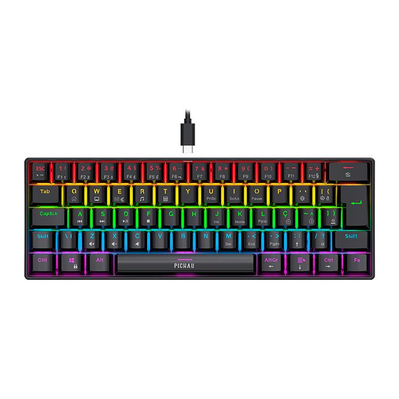 Combo Gamer Pichau Netuno Light 3x1, Rainbow, Teclado Mecanico ABNT2, Mouse 4200DPI, Mousepad Medio, - miniatura 2