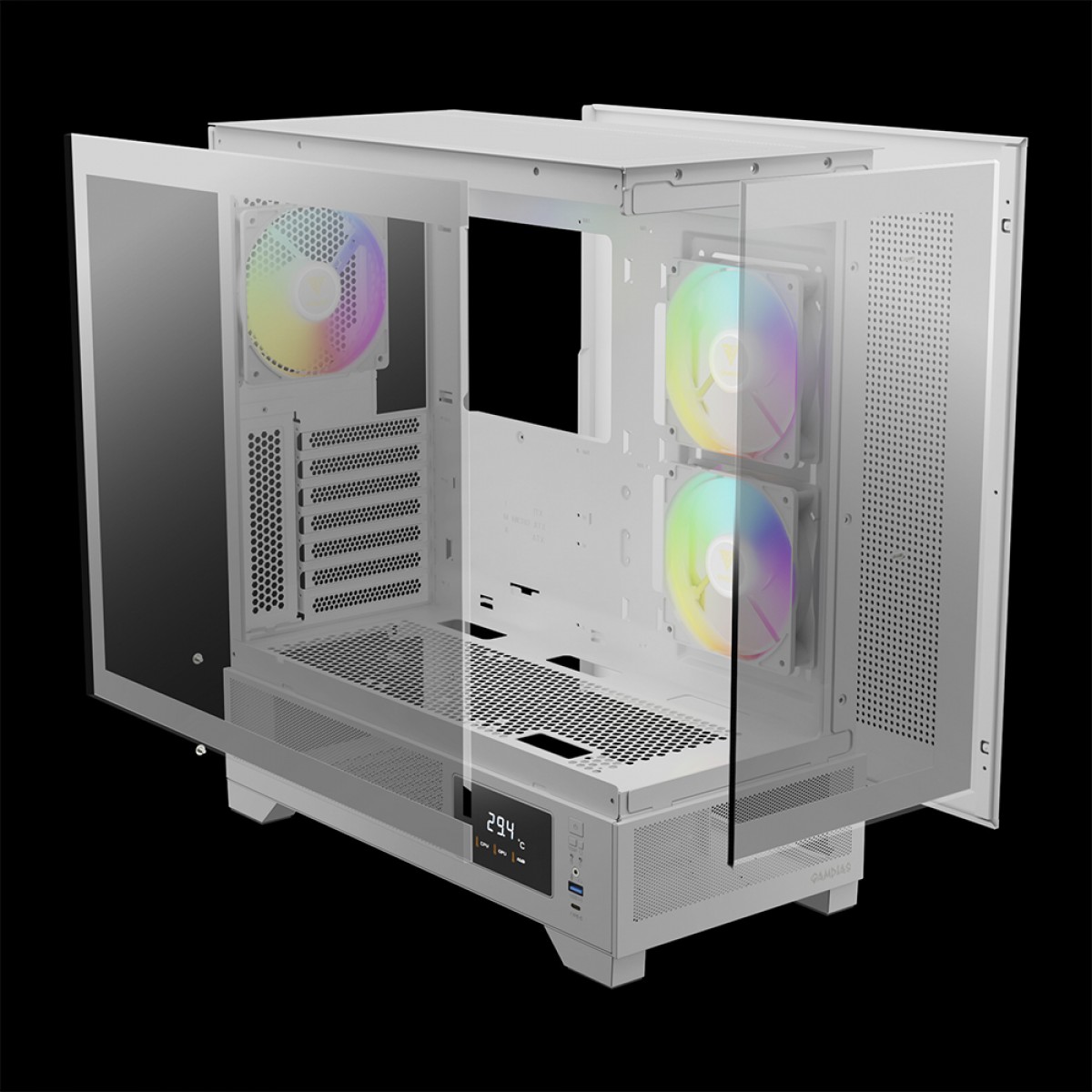 Gabinete Gamer Gamdias Atlas M1 WH, Mid Tower, Vidro Temperado, ATX, White, Sem Fonte, Com 3 Fans ARGB - miniatura 4