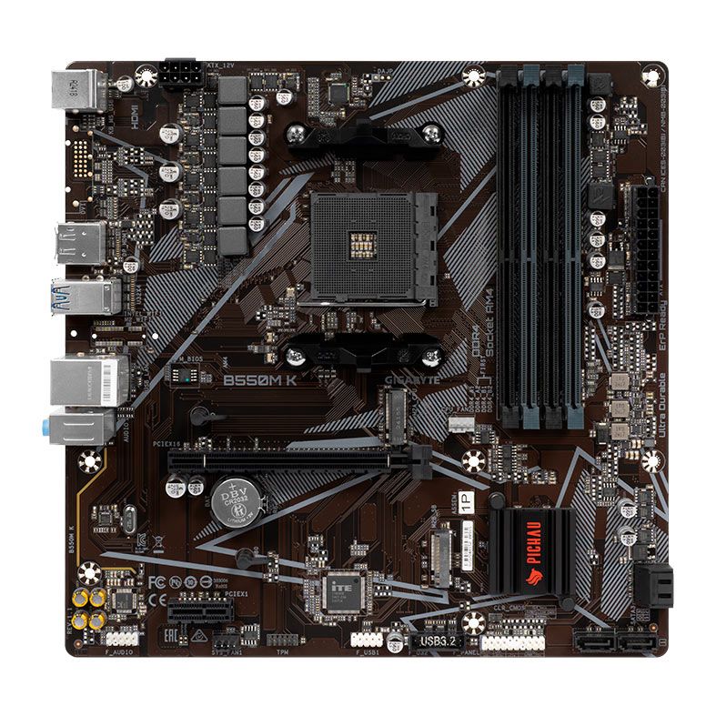 Placa Mae B550M K, DDR4, Socket AMD AM4, M-ATX, Chipset AMD B550, B550M-K-1P - foto 1