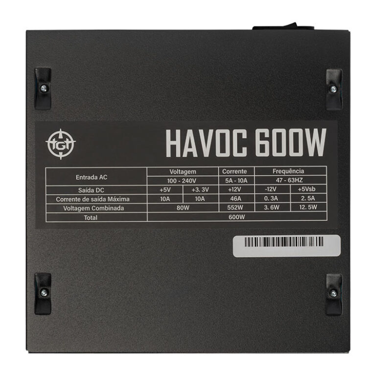 Fonte TGT Havoc, 600W, 80 Plus White, TGT-HV600-BK01 - miniatura 3
