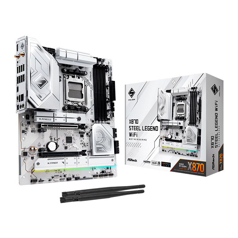 Placa Mae AsRock X870 Steel Legend WiFi, DDR5, Socket AMD AM5, ATX, Chipset AMD X870, X870-STEEL-LEGEND-WIFI - miniatura 2