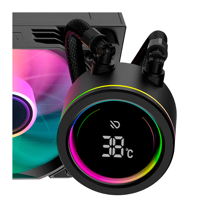 Water Cooler Duex Vision Display 240, ARGB, 240mm, Preto, DXWC240VISION - miniatura 3