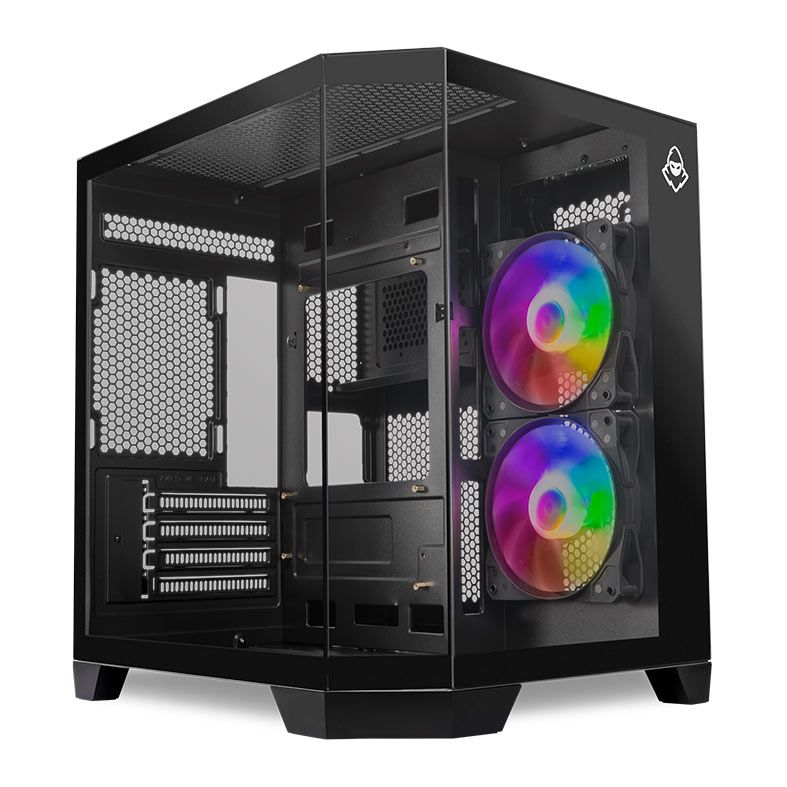 Gabinete Gamer Mancer CV700B, Mini-Tower, Lateral de Vidro, Com 2 Fans, Preto, MCR-CV700B-BK-2F - foto 1