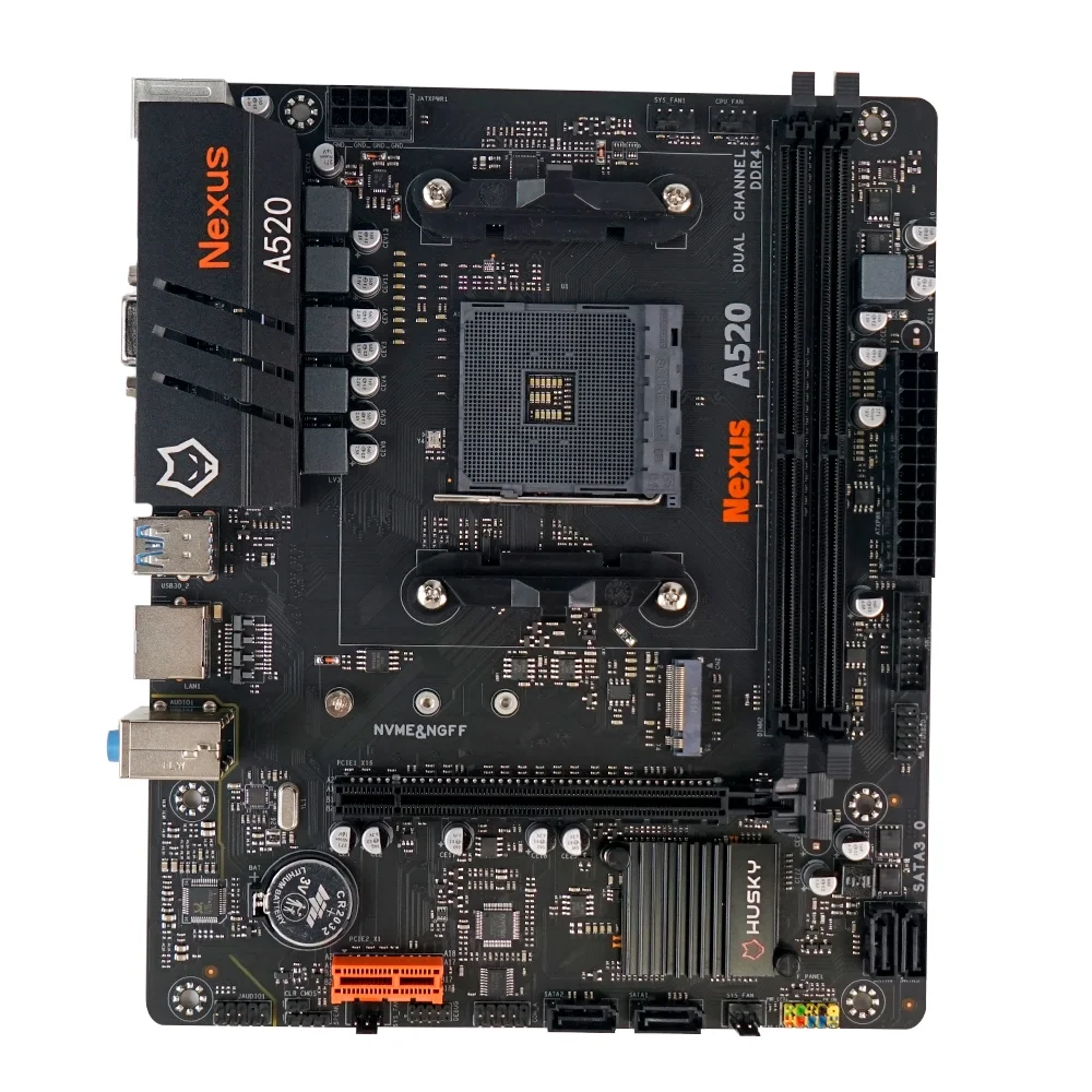 Placa Mãe Husky Nexus A520, M.2 NVMe, DDR4 3200MHz, Ryzen 5000/4000/3000, Micro-ATX, 64GB Dual Channel - HPM520 - foto 1