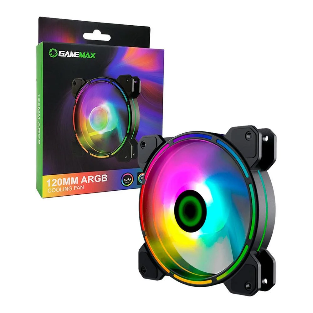 Cooler FAN Gamemax, 120mm, ARGB, Preto - FN-12RAINBOW-D - miniatura 2