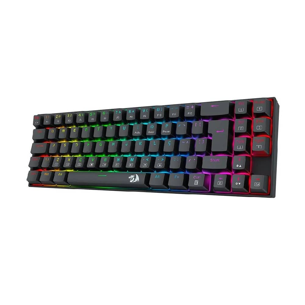 Teclado Mecânico Gamer Redragon Deimos Switch Marrom RGB Wireless ABNT2 - Preto - foto 1
