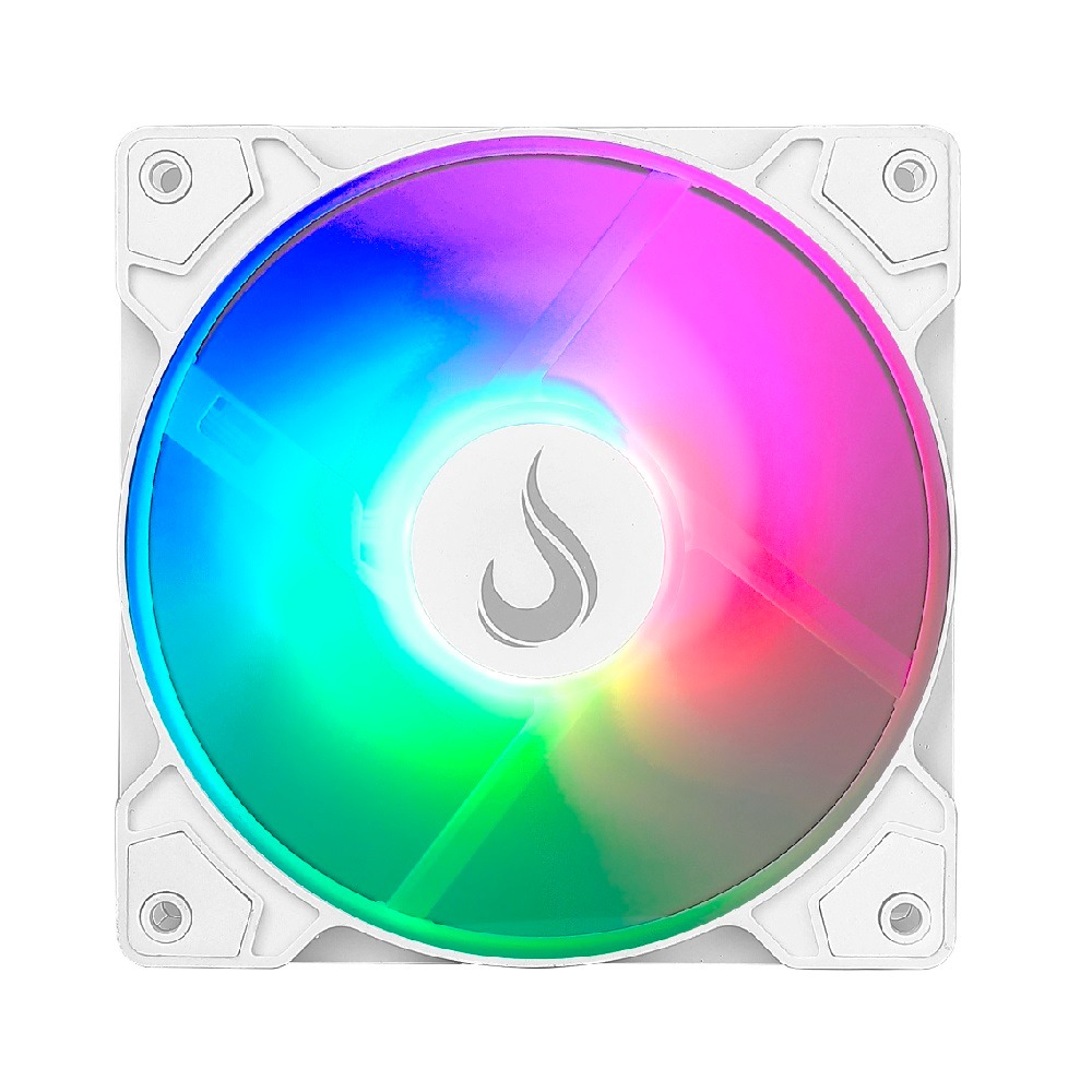 Kit 3 Fans Gamer Rise Mode X Led Rainbow White 120mm 1200RPM - RM-XLD-01-RBW - miniatura 3