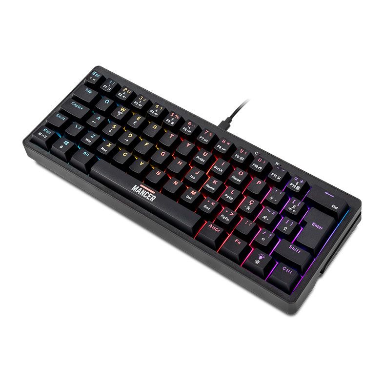 Teclado Mecanico Mancer Zarion, Rainbow, ABNT2, Switch Vermelho, Preto, MCR-ZRN-RBW01 - miniatura 2
