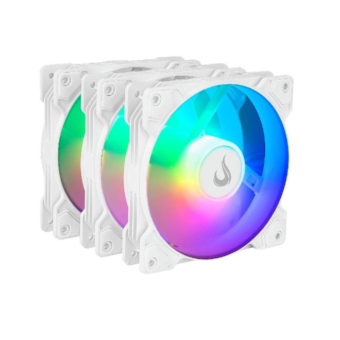Kit C/3 Ventoinhas Rise Mode X 120mm ARGB Branco - RM-XLD-02-ARGB - foto 1