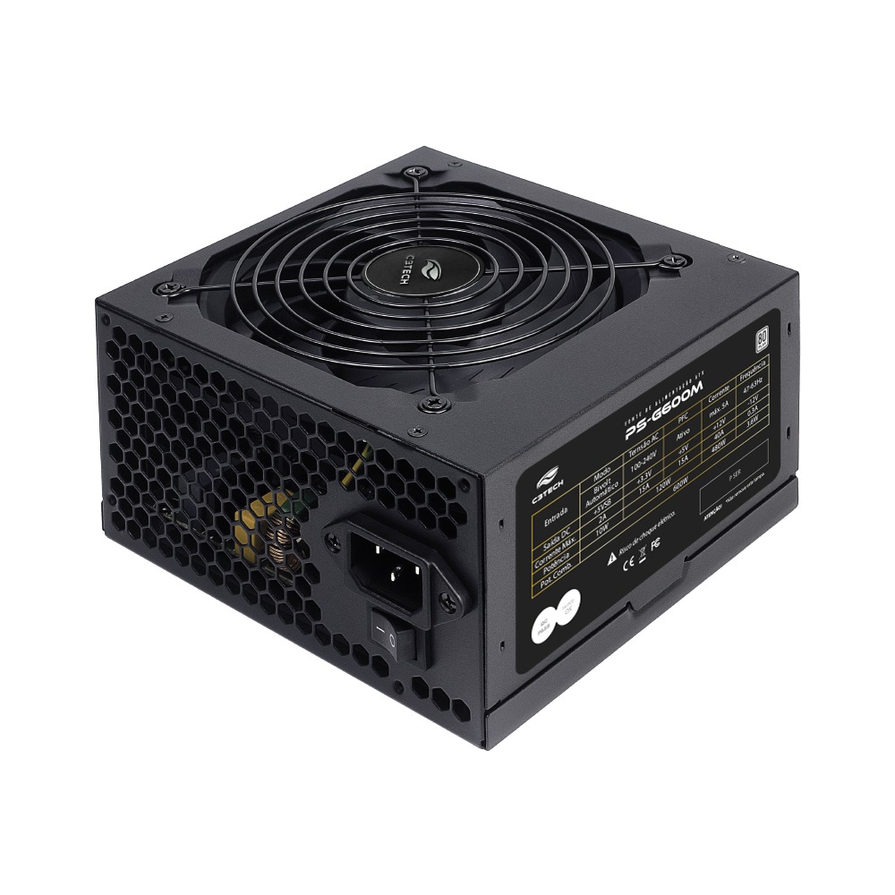 Fonte ATX 600w 80 Plus Bronze C3Tech Gaming - PS-G600B - miniatura 3