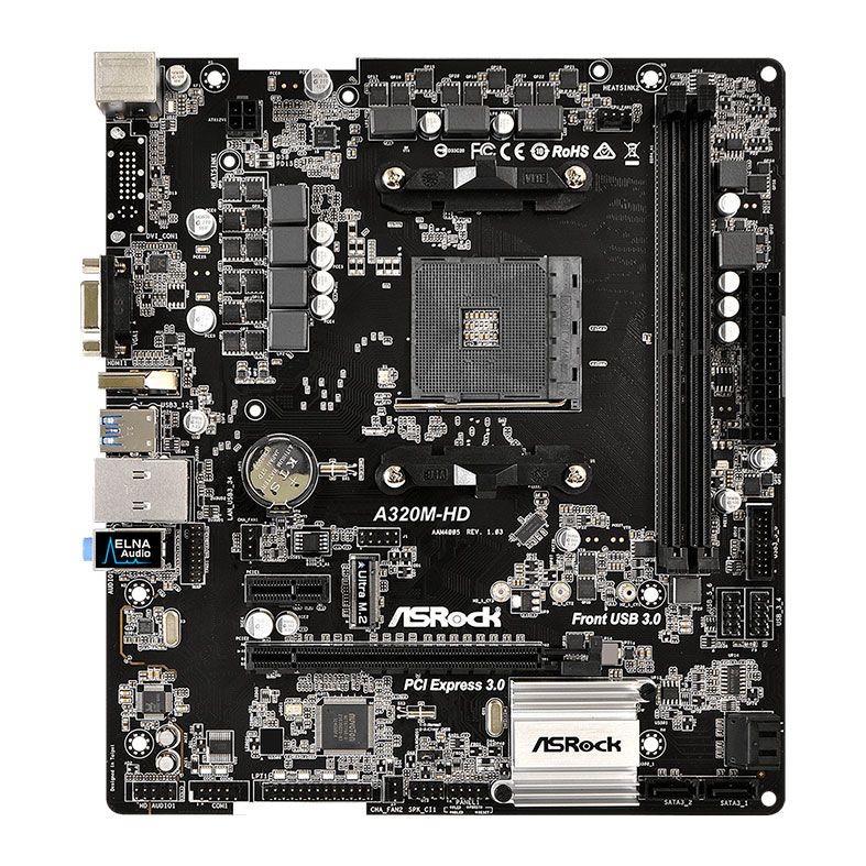Placa Mae AsRock A320M-HD R4.0 (AM4/DDR4/HDMI/VGA/M.2/USB 3.1) - foto 1
