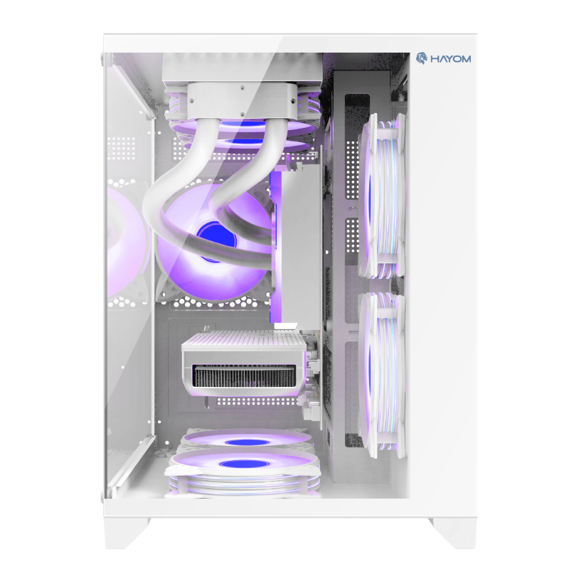 Gabinete Cubo Gamer Hayom Com 3 Fans RGB - GB1791 Branco - miniatura 2