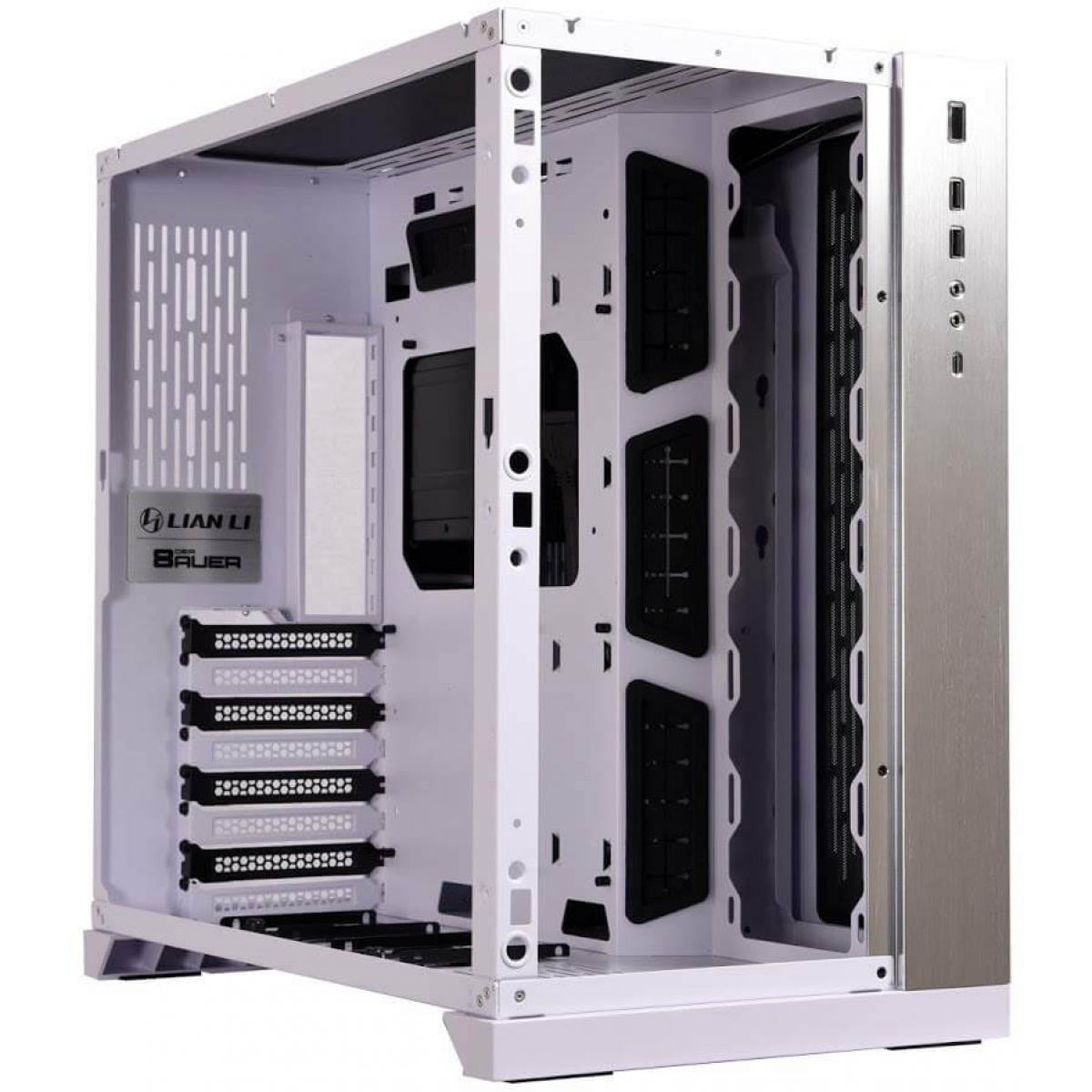 Gabinete Gamer Lian Li Dynamic, Mid Tower, Vidro Temperado, White, Sem Fonte, Sem Fan, PC-O11DX - foto 1