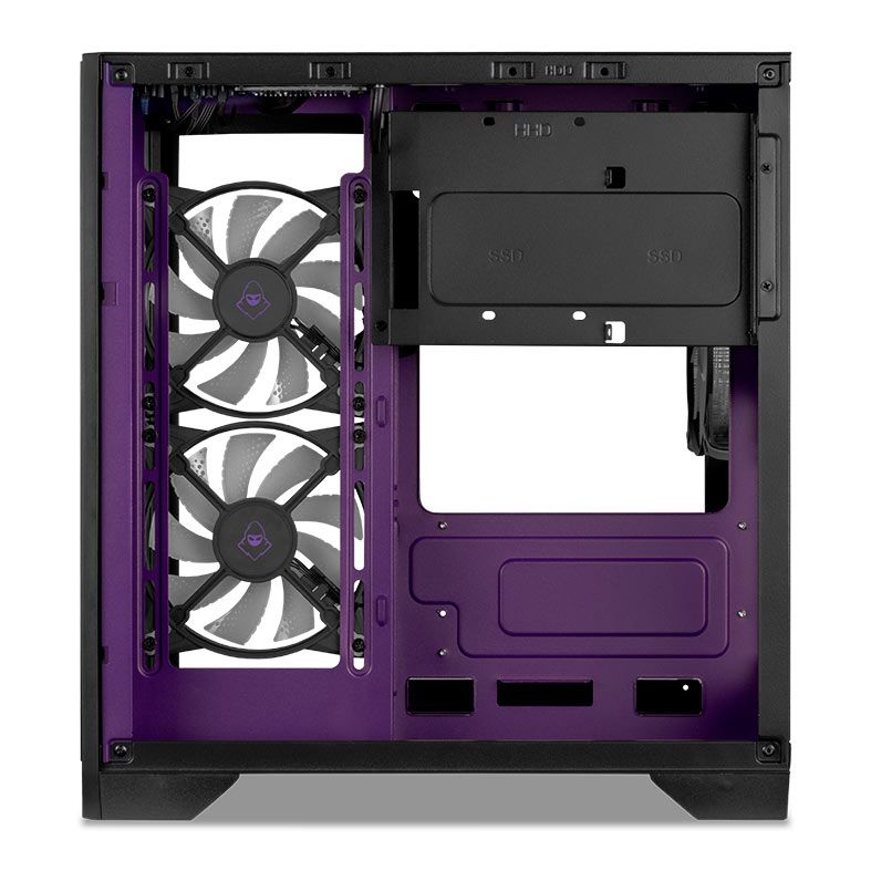 Gabinete Gamer Mancer CV100 Purple Edition, Mid-Tower, Lateral De Vidro, Com 3 Fans, Preto, MCR-CV10 - miniatura 4