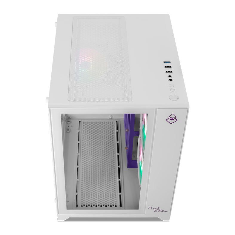 Gabinete Gamer Mancer CV100 Purple Edition, Mid-Tower, Lateral De Vidro, Com 3 Fans, Branco, MCR-CV1 - miniatura 3