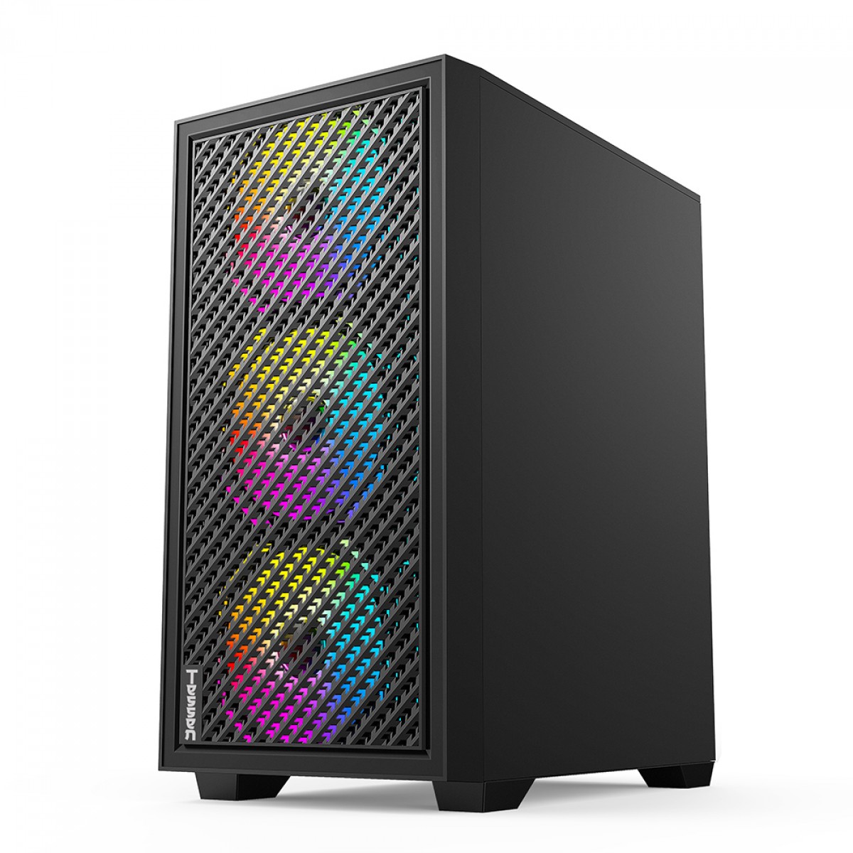 Gabinete Gamer Ninja Tessen, Mid Tower, Vidro Temperado, M-ATX, Com 3 Fans Rainbow, Sem Fonte, Preto, GN-CS-MTBSF - miniatura 4