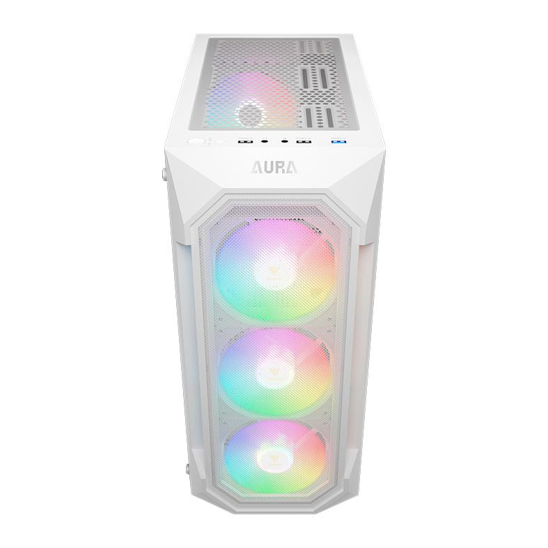 Gabinete Gamer Gamdias Aura GC1 Elite, RGB, Mid-Tower, Lateral De Vidro, Com 4 Fans, Branco, AURA-GC1-ELITEWH - miniatura 2