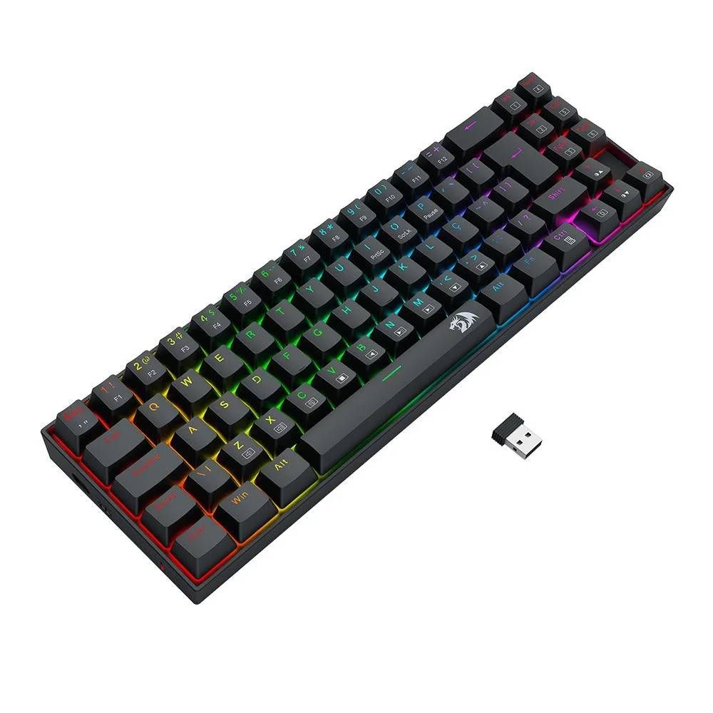 Teclado Mecânico Gamer Redragon Deimos Switch Marrom RGB Wireless ABNT2 - Preto - miniatura 2