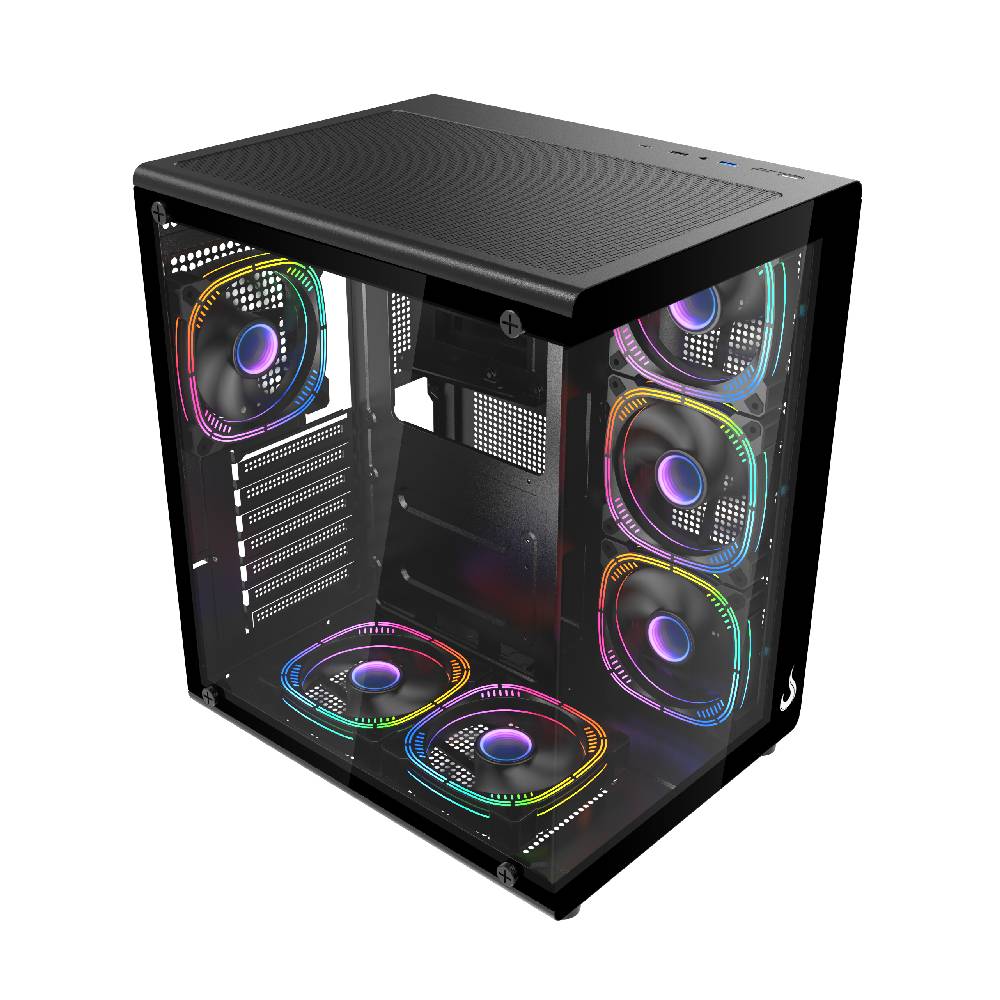 Gabinete Gamer Rise Mode Galaxy Glass X Mid Tower Vidro Temperado USB 3.0 S/ Fan Preto RM-GA-GGX-FB - miniatura 2