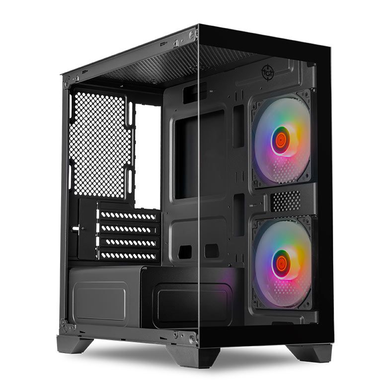 Gabinete Gamer TGT Gladiator, Rainbow, Mid-Tower, Lateral de Vidro, Com 2 Fans, Preto, TGT-GLD-BK - miniatura 4