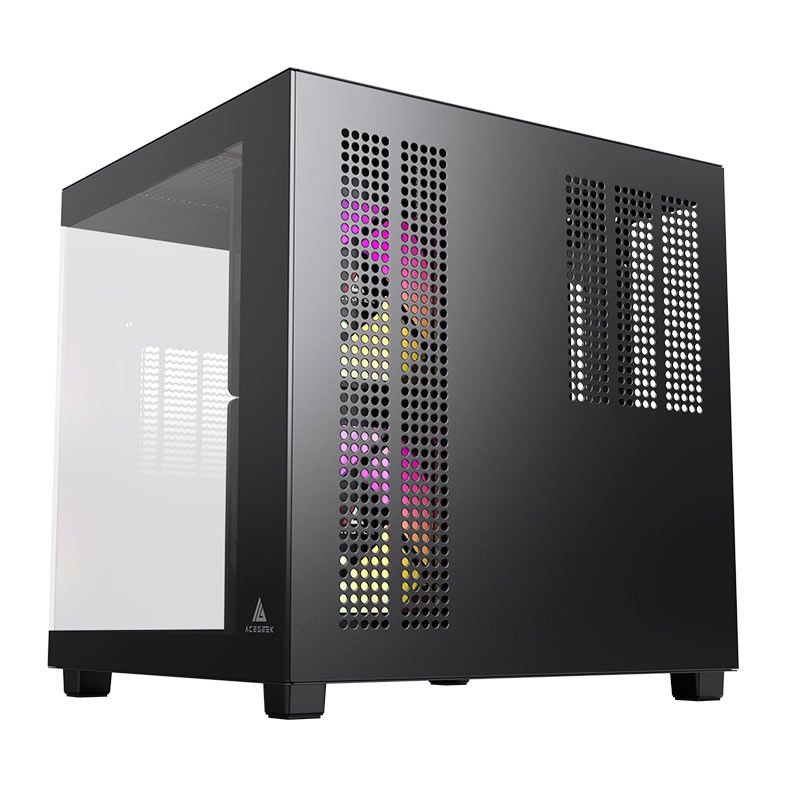 Gabinete Gamer Acegeek Ori, Rainbow, Mini-Tower, Lateral e Vidro, Com 3 Fans, Preto, AG-ORI-BK-3F - miniatura 4