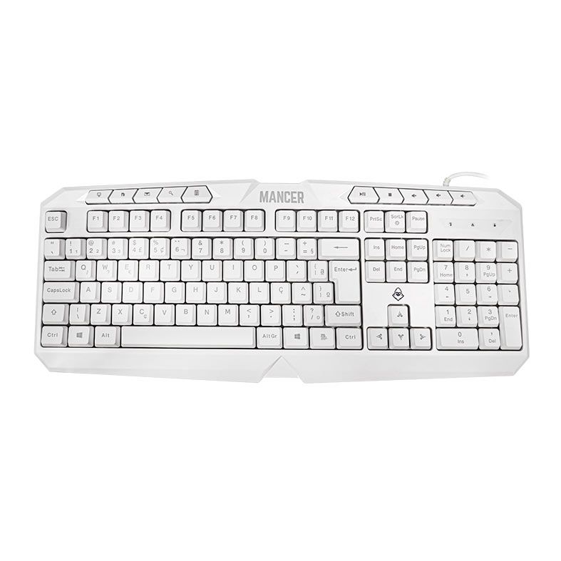 Combo Gamer Mancer ORC V2 4x1, Rainbow, Teclado ABNT2, Mouse 6400DPI, Mousepad Pequeno, Headset Drivers 40mm, Branco, MR - miniatura 3