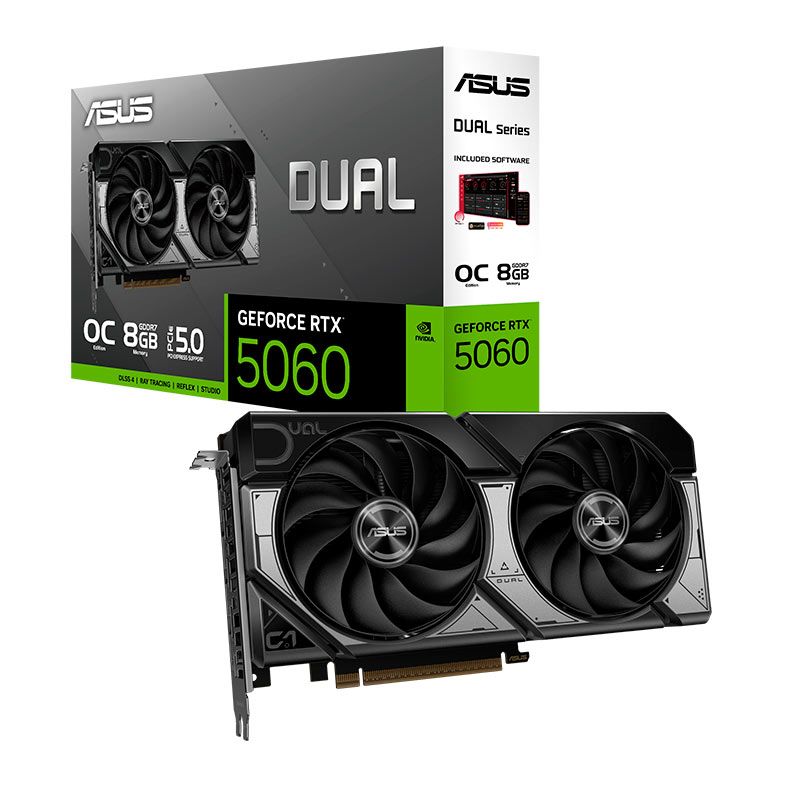 Placa de Video Asus GeForce RTX 5060 Dual OC Edition, 8GB, GDDR7, 128-bit, DUAL-RTX5060-O8G - foto 1