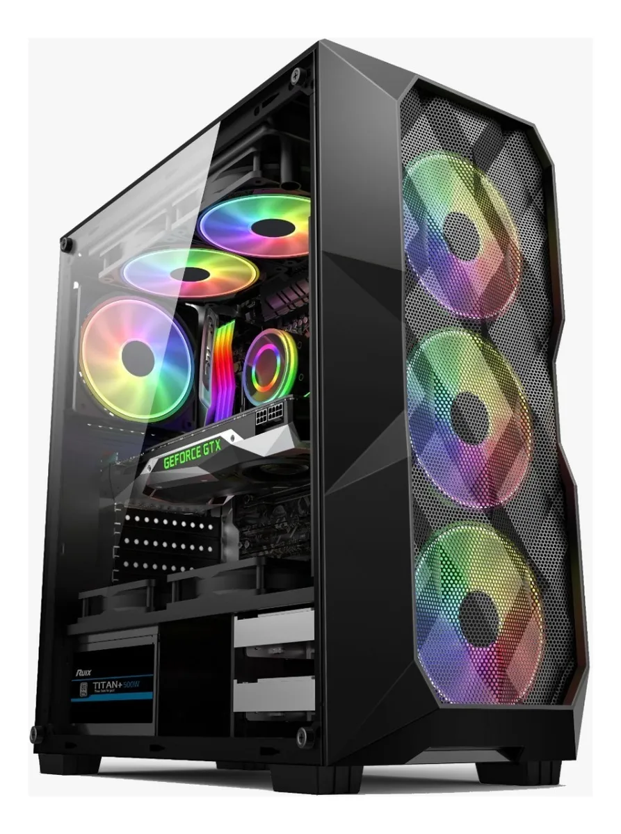 Gabinete Gamer com 3 Fans RGB Inclusas + Lateral Em Vidro - GB1710 - foto 1