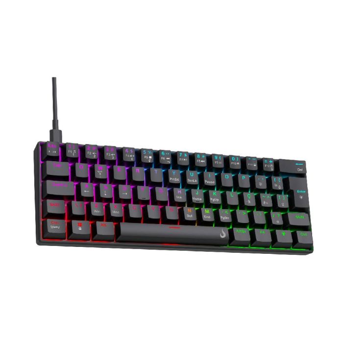 Teclado Mecânico Gamer Rise Mode Nova 02 Switch Rise Core RGB C/ Fio ABNT2 Preto - RM-TCM-NV02-B - miniatura 2