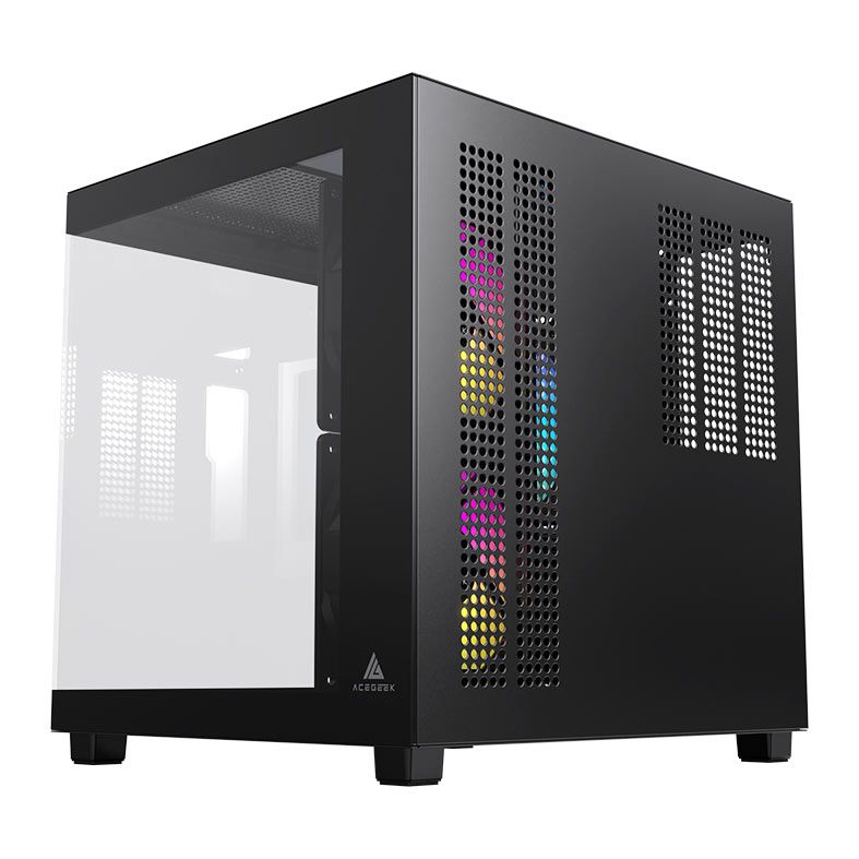 Gabinete Gamer Acegeek Ori, Rainbow, Mini-Tower, Lateral e Vidro, Com 3 Fans, Preto, AG-ORI-BK-3F - miniatura 5