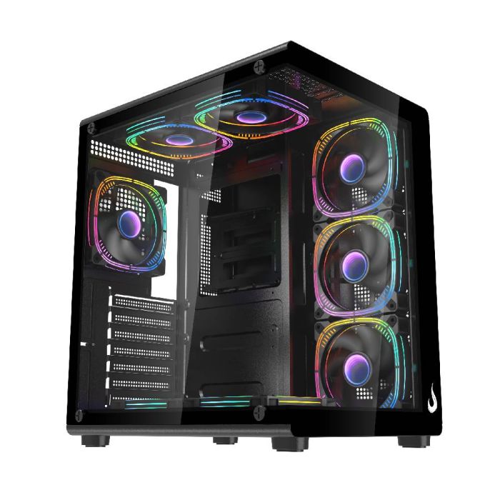 Gabinete Gamer Rise Mode Galaxy Glass X Mid Tower Vidro Temperado USB 3.0 S/ Fan Preto RM-GA-GGX-FB - foto 1