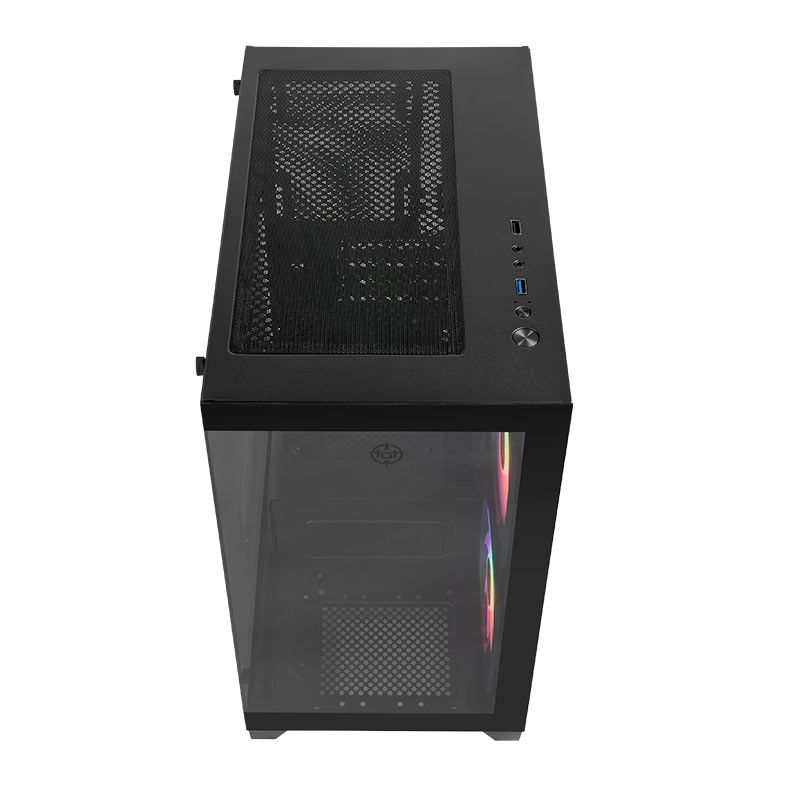 Gabinete Gamer TGT Gladiator, Rainbow, Mid-Tower, Lateral de Vidro, Com 2 Fans, Preto, TGT-GLD-BK - miniatura 6