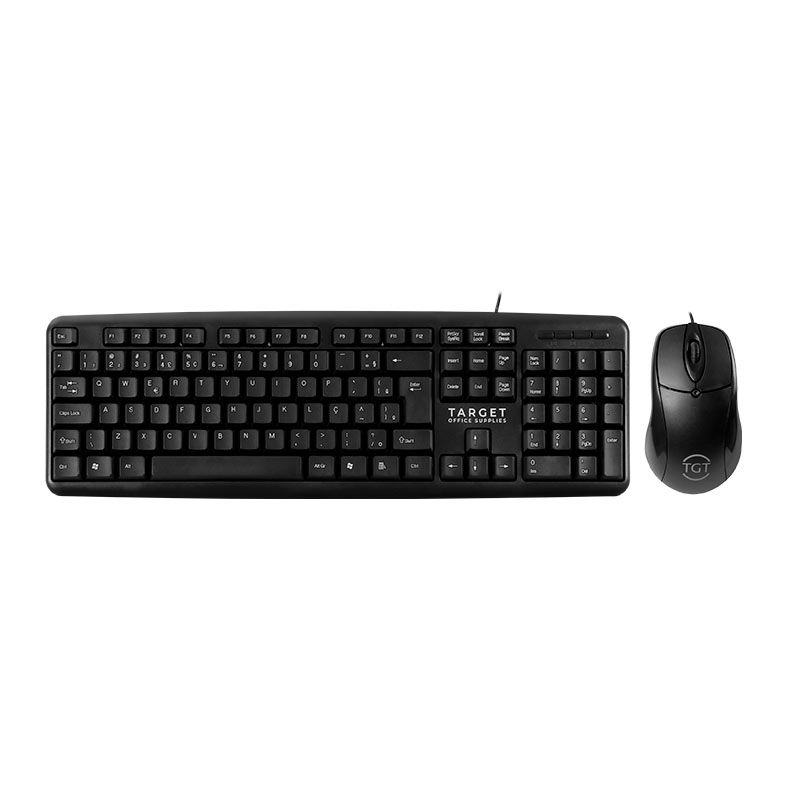 Kit Teclado e Mouse Office TGT GR100 V3, ABNT2, 1000DPI, Preto - foto 1