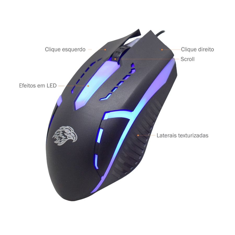 KIT GAMER FX-X2218 TECLADO + MOUSE LED + MOUSE PAD - KMEX - miniatura 6