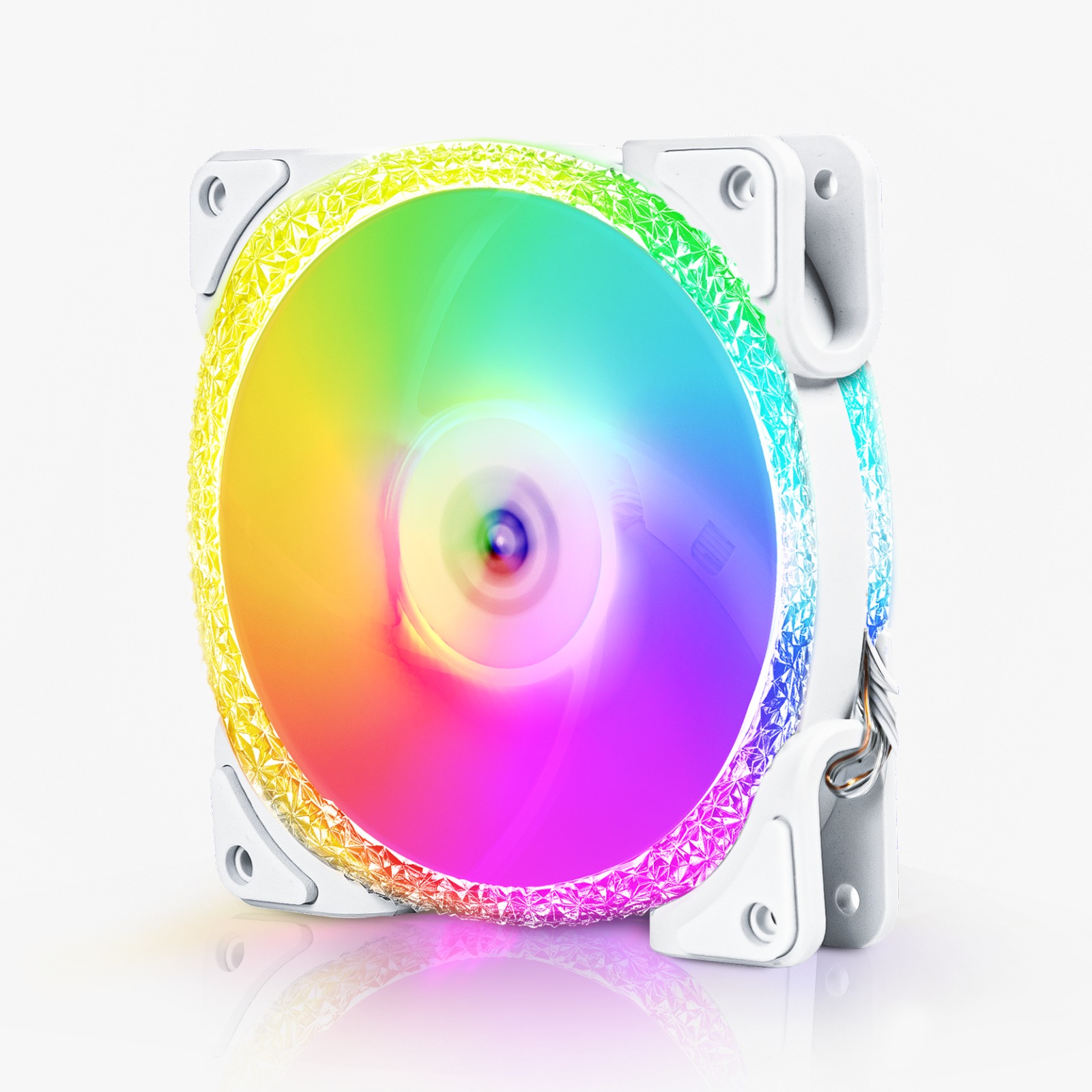 FAN ROUND5 CRYSTAL FORWARD PWM ARGB 120MM WHITE BOX - foto 1