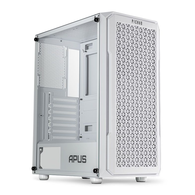 Gabinete Gamer Pichau Apus White, Mid-Tower, Lateral de Vidro Temperado, Com 3 Fans, Branco, PG-APS-WHT01 - foto 1