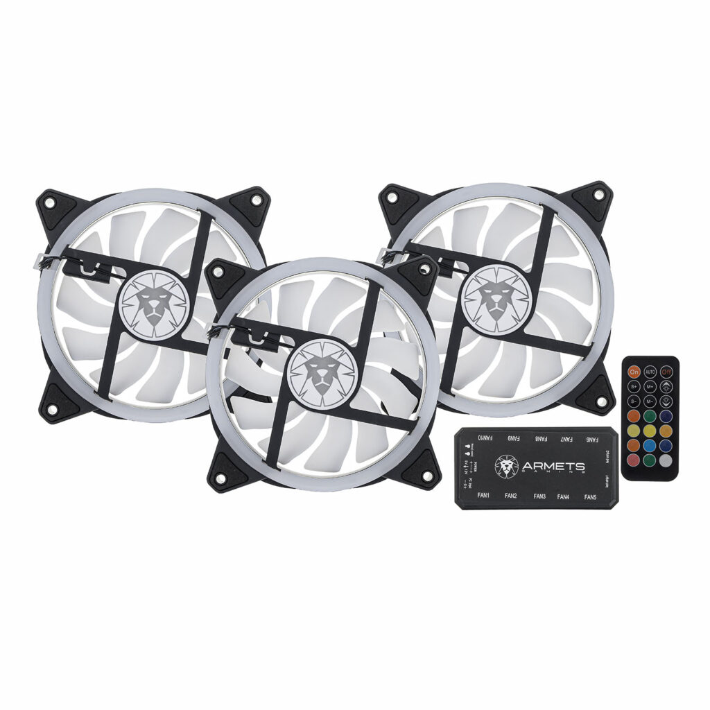 KIT 3X FAN ARMETS COOLER RGB 120X120 CONTROLE REMOTO E CONTROLADORA KCF3-01 - miniatura 3