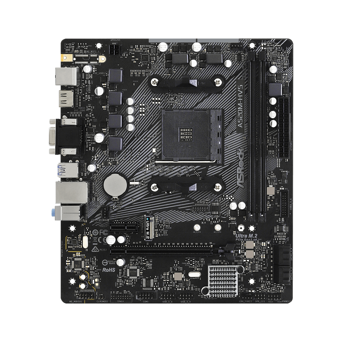 Placa Mae ASRock A520M-HVS A520 AMD AM4 mATX DDR4 - miniatura 2